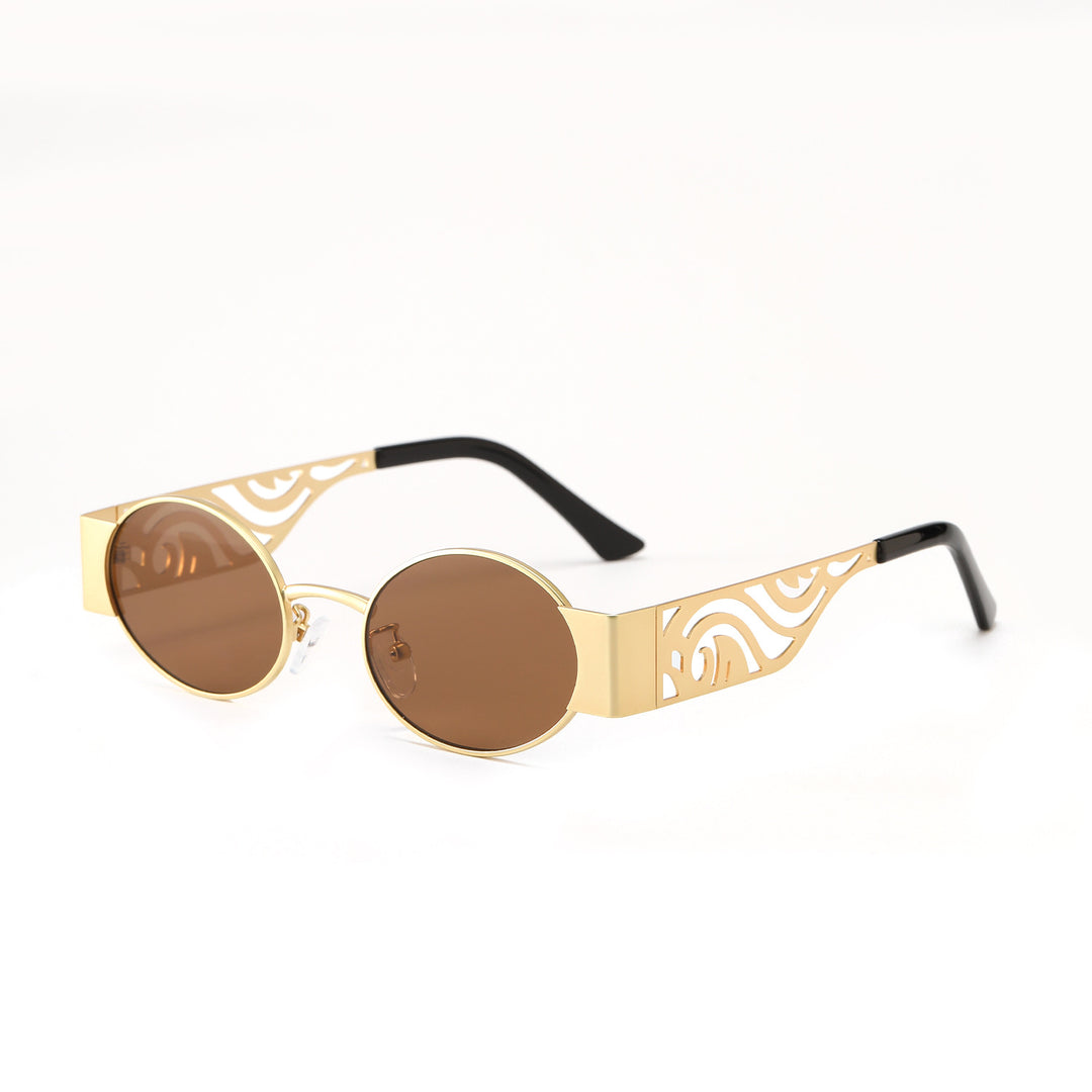 Dame moteriktig rund solbrille med eksepsjonelt design Skanto