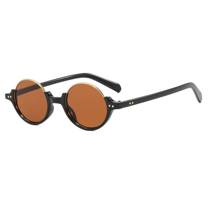 Women's round sunglasses with elegant plastic-coated frame Skanto