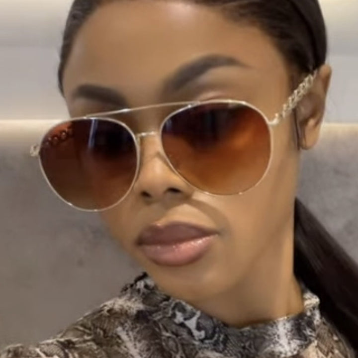 Women's eye-catching sunglasses with luxurious chain detail and polarized lenses Skanto