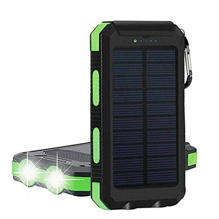 Solcelledrevet powerbank med robust hus og innebygd LED-belysning Skanto