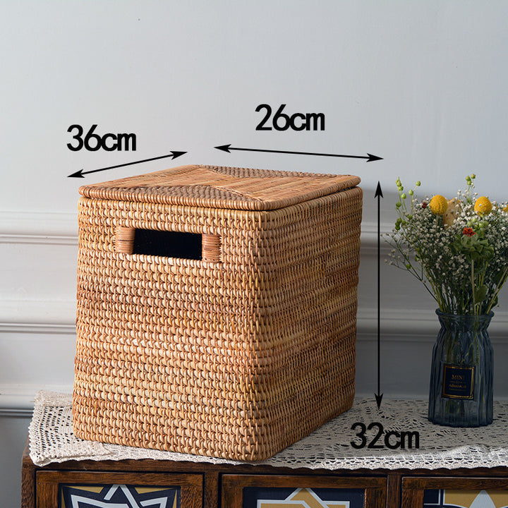 Dame rektangulær Rattan oppbevaringskurv Skanto