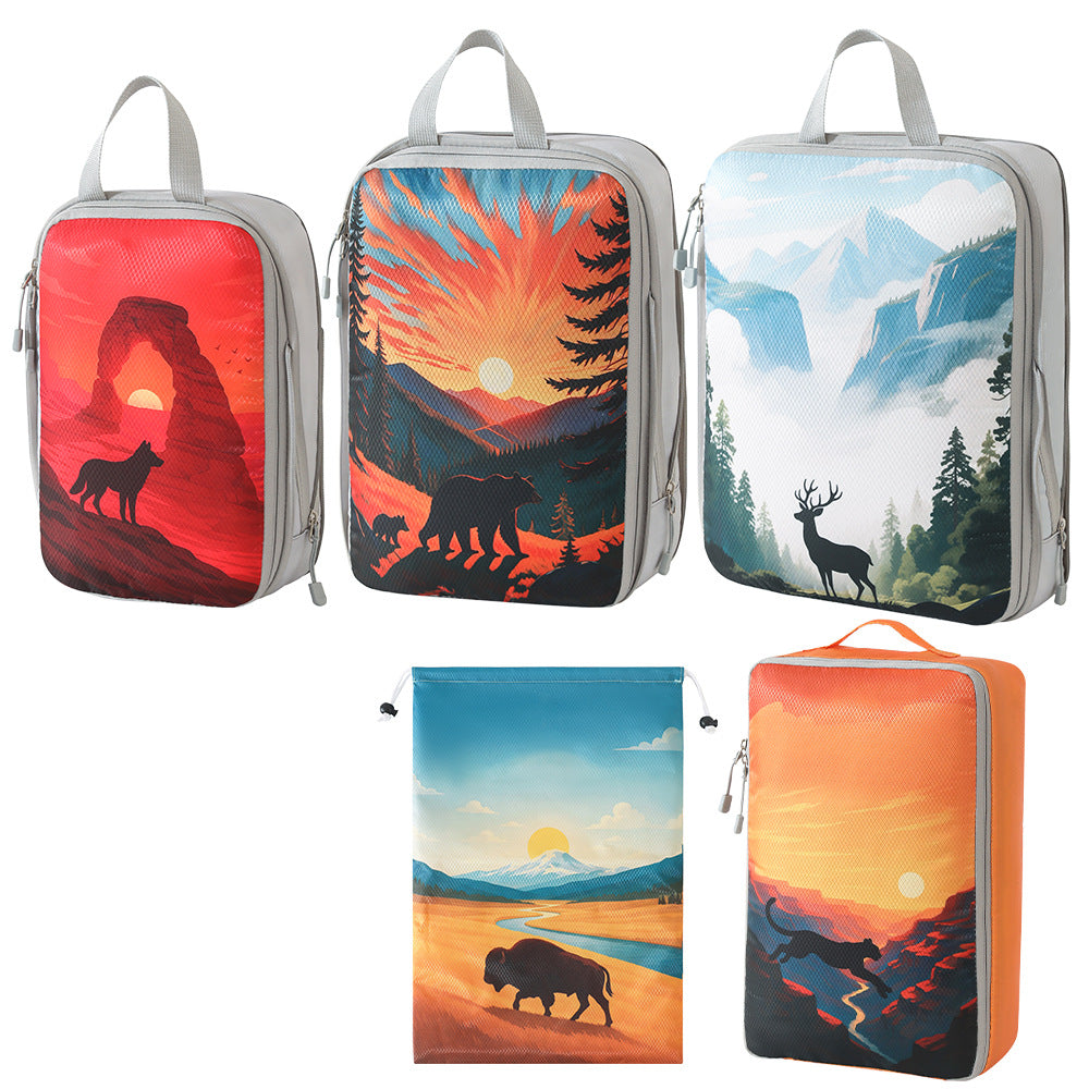 Set of Travel Organizers with Unique Nature Prints Skanto