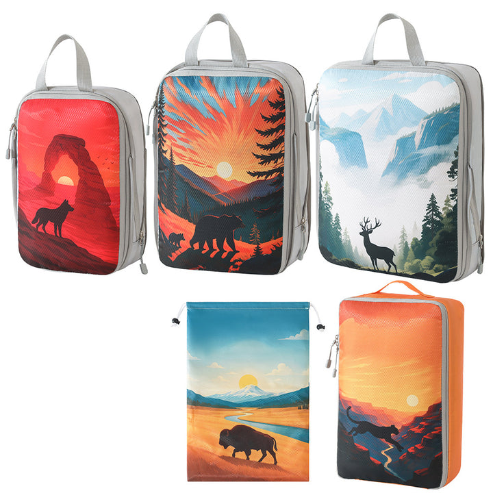Set of Travel Organizers with Unique Nature Prints Skanto