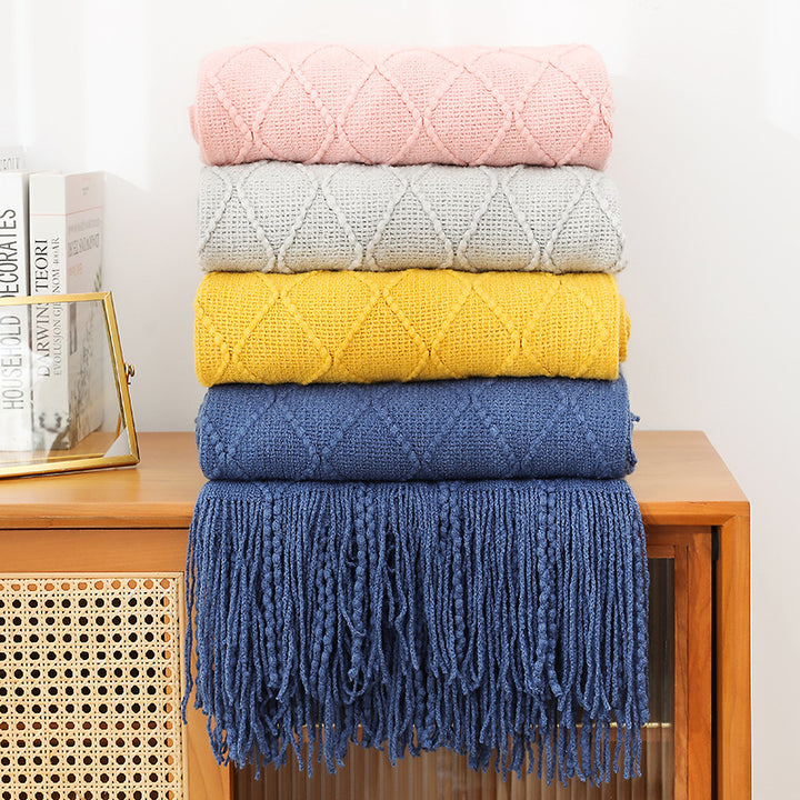 Damer cozy strikket teppe Skanto