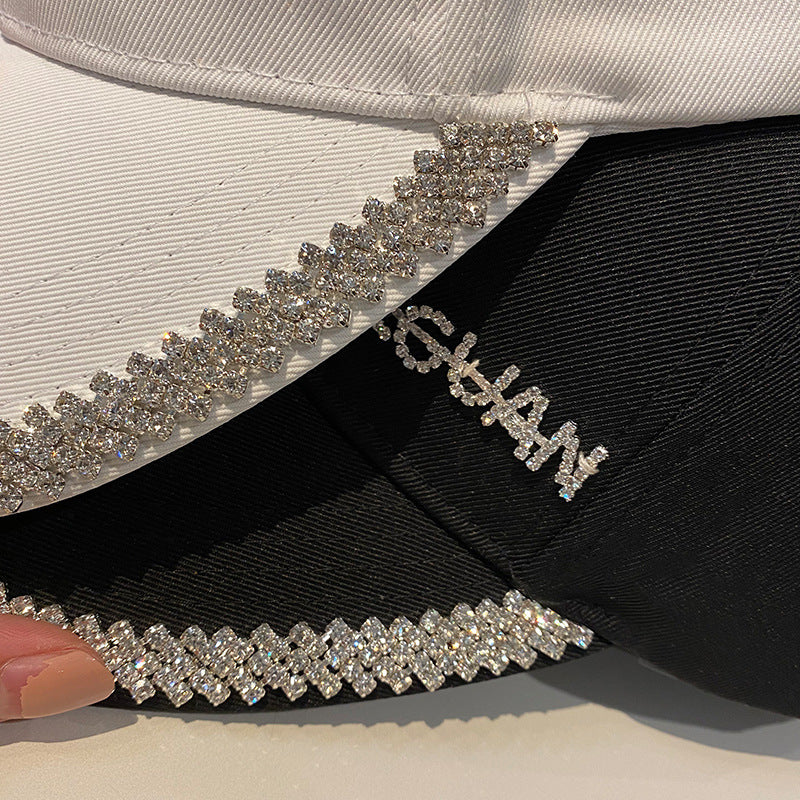 Kvinnenes glitrende rhinestone-trimmet baseballcap Skanto