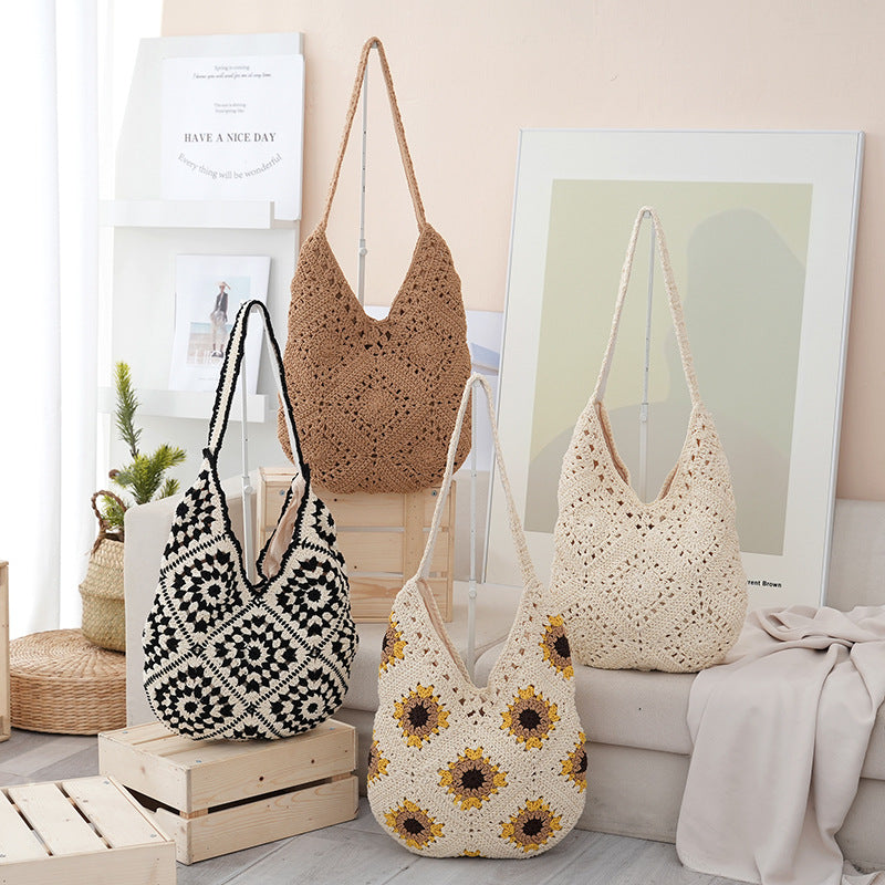 Håndlaget heklet shopper veske Skanto