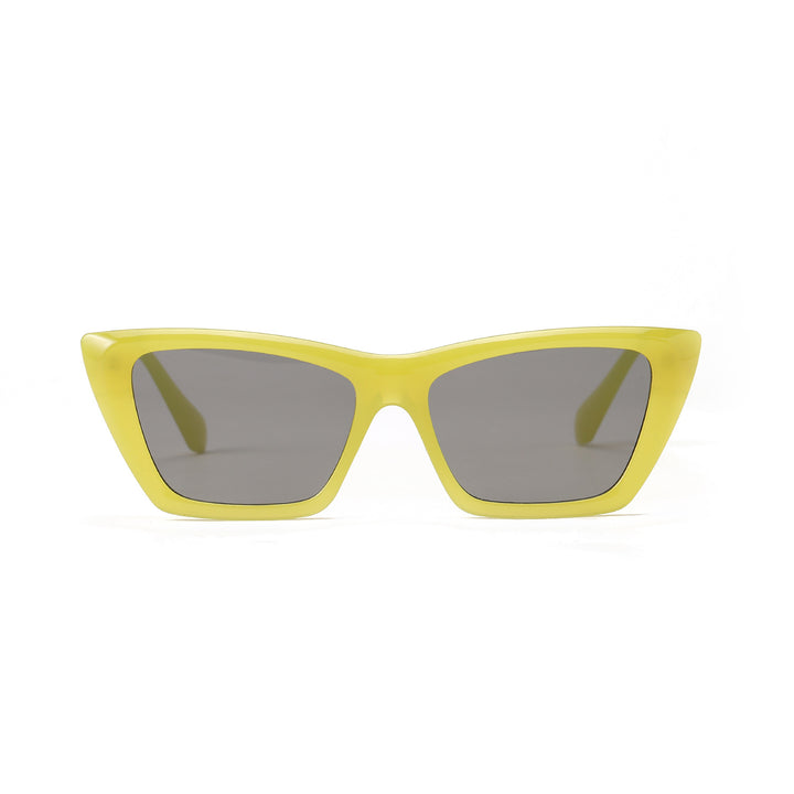 Dame geometrisk solbrille med stilfull plastinn ramme Skanto