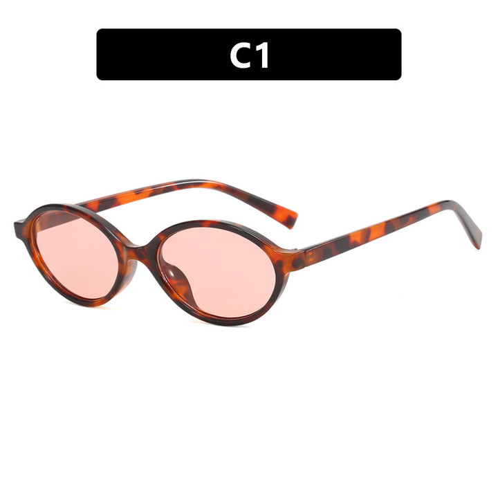 Dame moteriktig oval solbrille med buet ramme og UV-beskyttelse Skanto