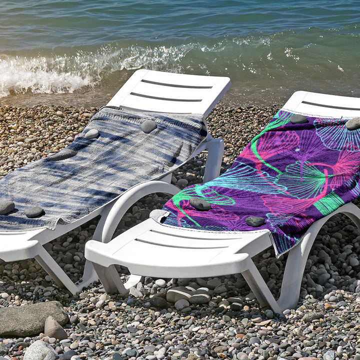 Strandhåndkle i hudvennlig mikrofiber med kreativ mønstermiks Skanto