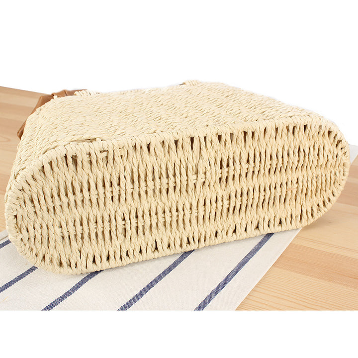 Basket bag with elegant fabric decoration Skanto