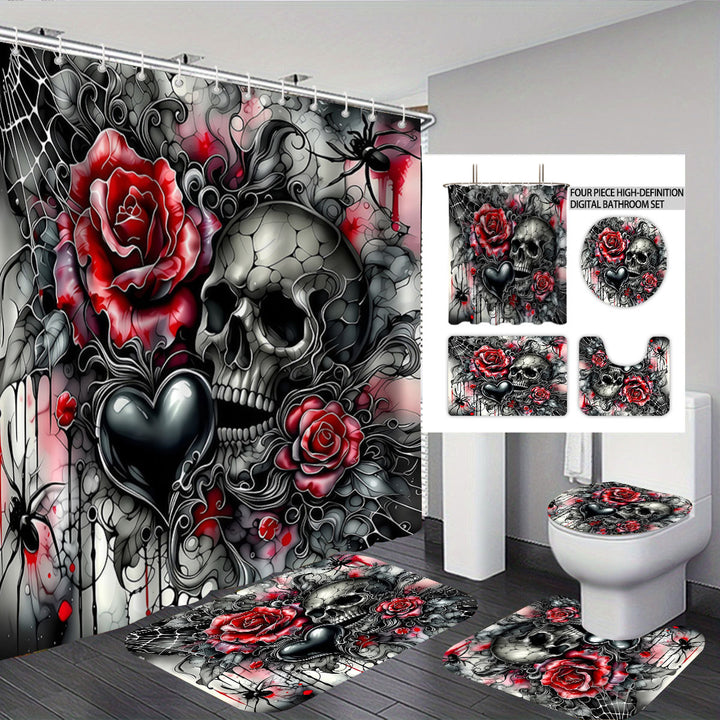 Kunstnerisk Skull Baderomsdekor Sett Skanto