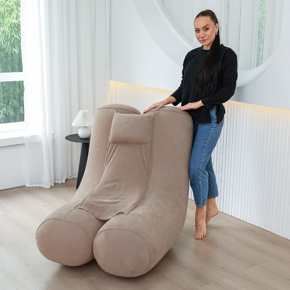Kvinne Ergonomisk Oppblåsbar Relax Lounger med Hodepute Skanto