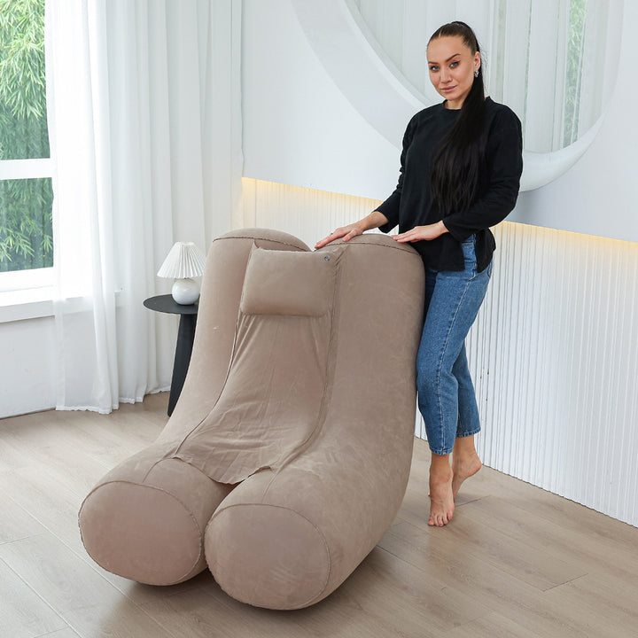 Kvinne Ergonomisk Oppblåsbar Relax Lounger med Hodepute Skanto