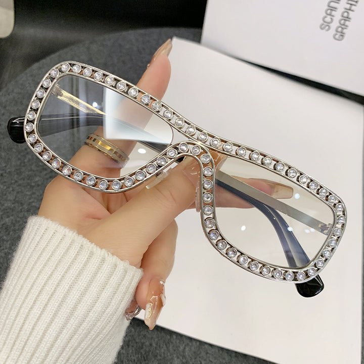 Dame Glamorøs solbrille med glitrende krystallakenter Skanto