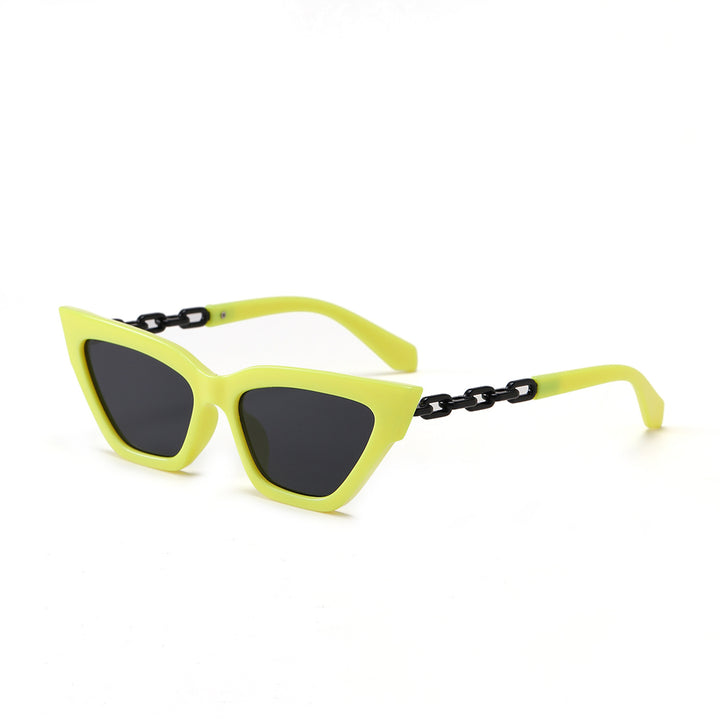 Dame Cat-Eye solbrille med luksuriøs kjettingramme Skanto