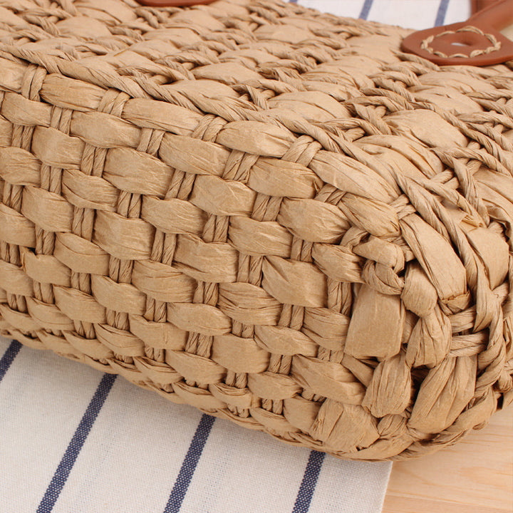 Handmade Basket Bag with Elegant Leather Details Skanto