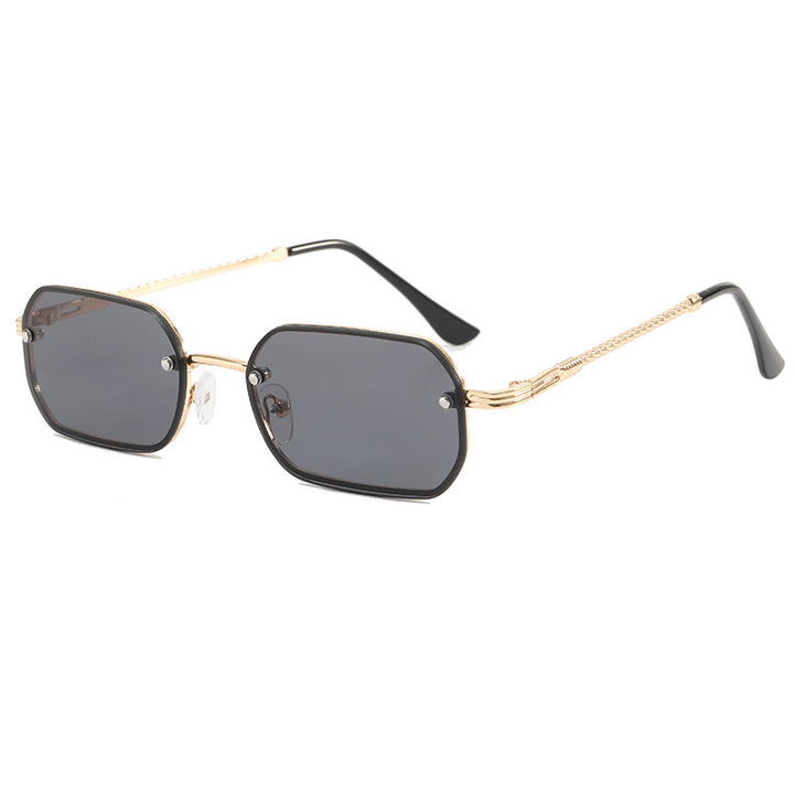 Damer moterikt Åttekantet solbrille med luksuriøs metallramme Skanto