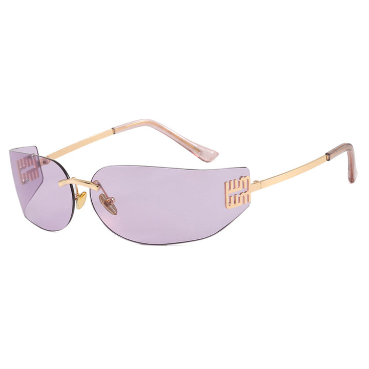 Women's futuristic designer sunglasses with unusual frame and UV protection Skanto