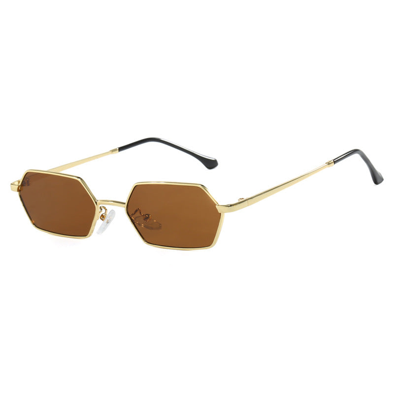 Women's hexagonal sunglasses with elegant metal frame and UV protection Skanto