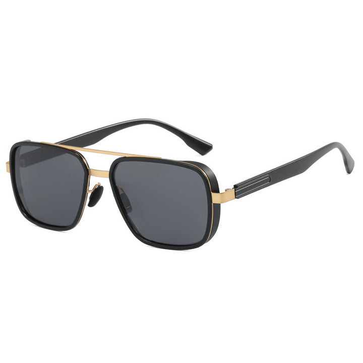 Dame elegant firkantet solbrille med høykvalitets metallramme Skanto