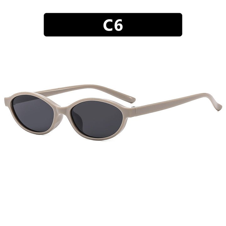 Women's oval sunglasses with transparent frame and UV protection Skanto