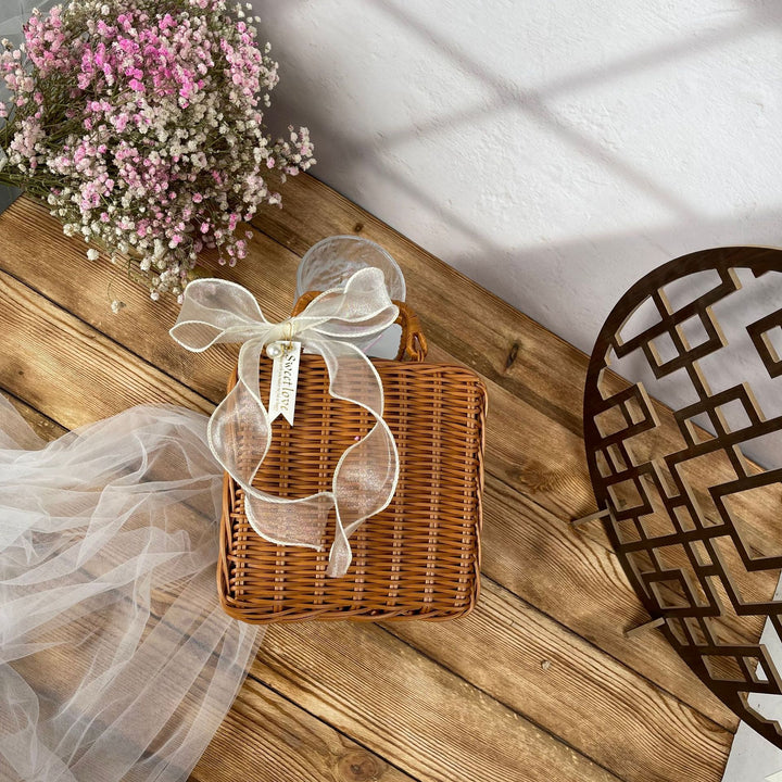 Dame stilige Rattan-Crossbody-veske Skanto