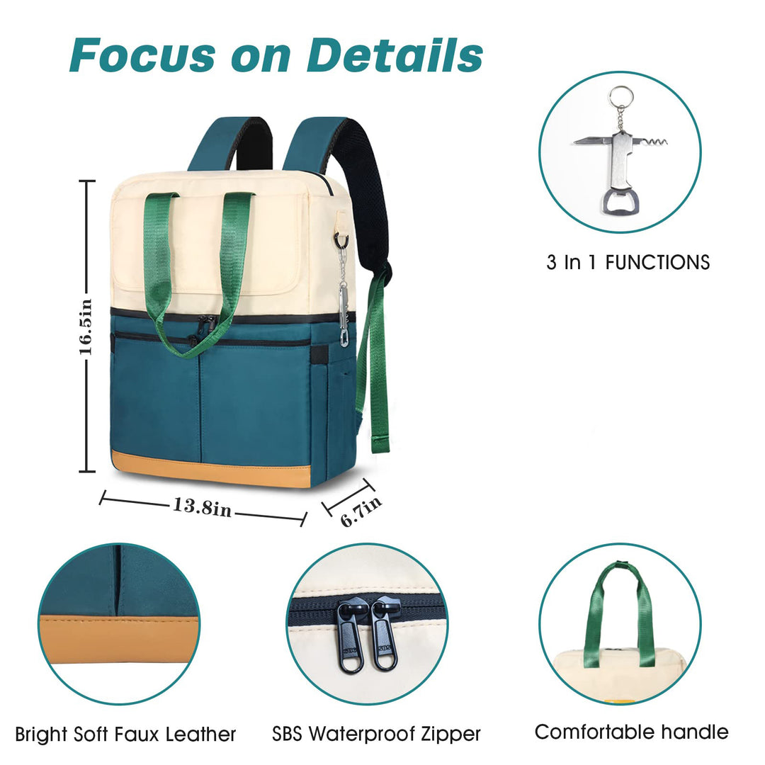 Unisex Isolert Fritids Transport Bag med Eksterne Lommer Skanto