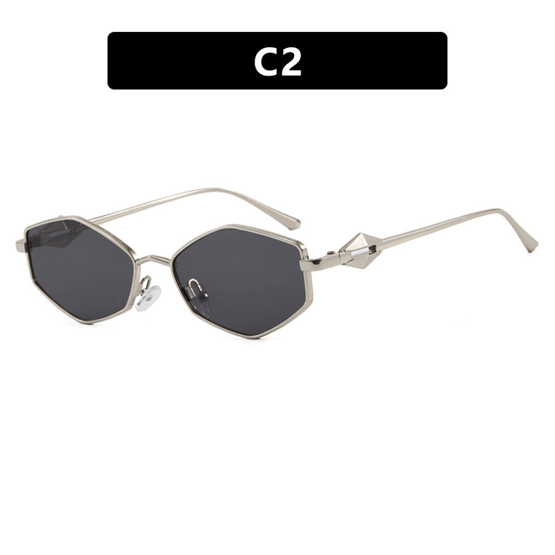 Women's geometric sunglasses with protective UV filter and high-end metal frame Skanto