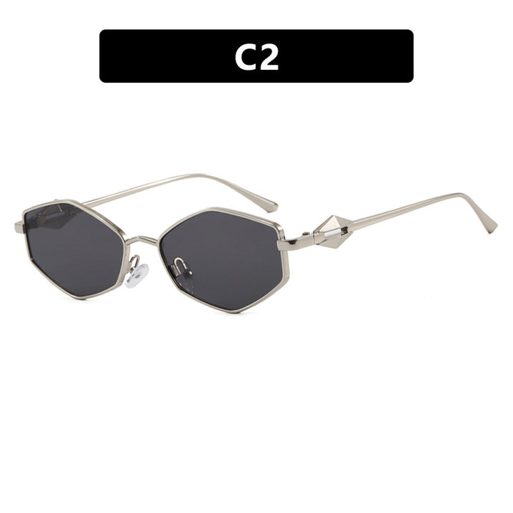 Women's geometric sunglasses with protective UV filter and high-end metal frame Skanto