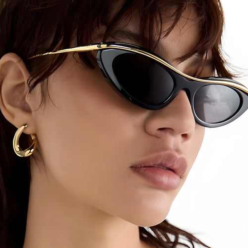Dame Cat-Eye solbriller med elegant metallramme Skanto
