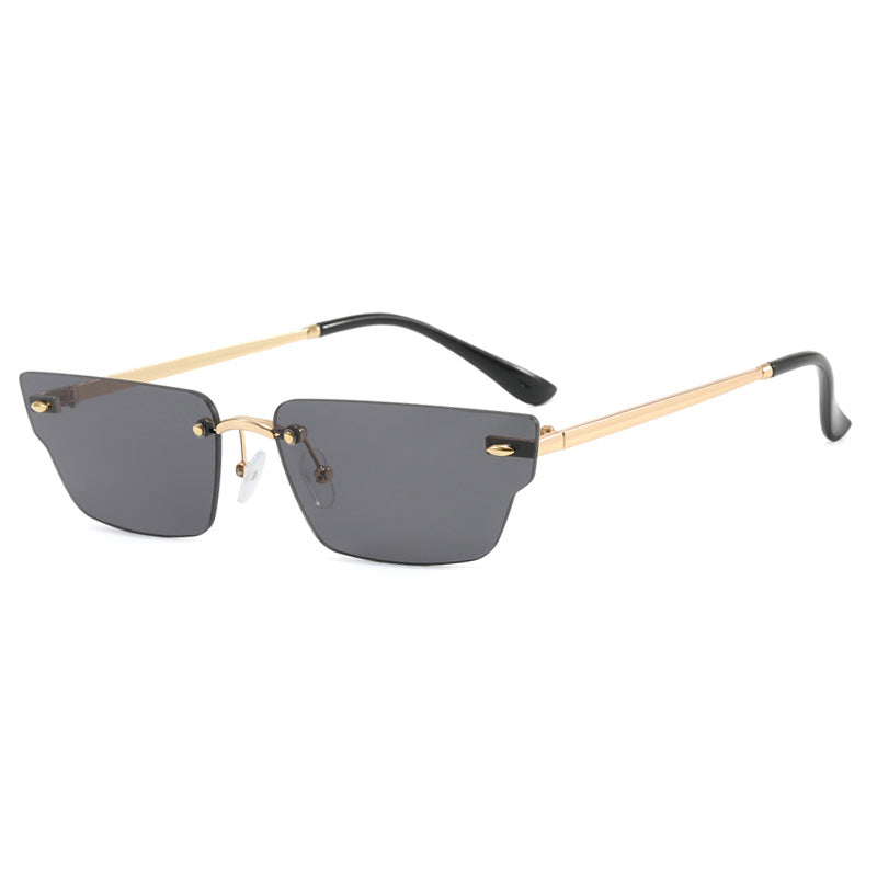 Women's geometric sunglasses with filigree frame and transparent lenses Skanto