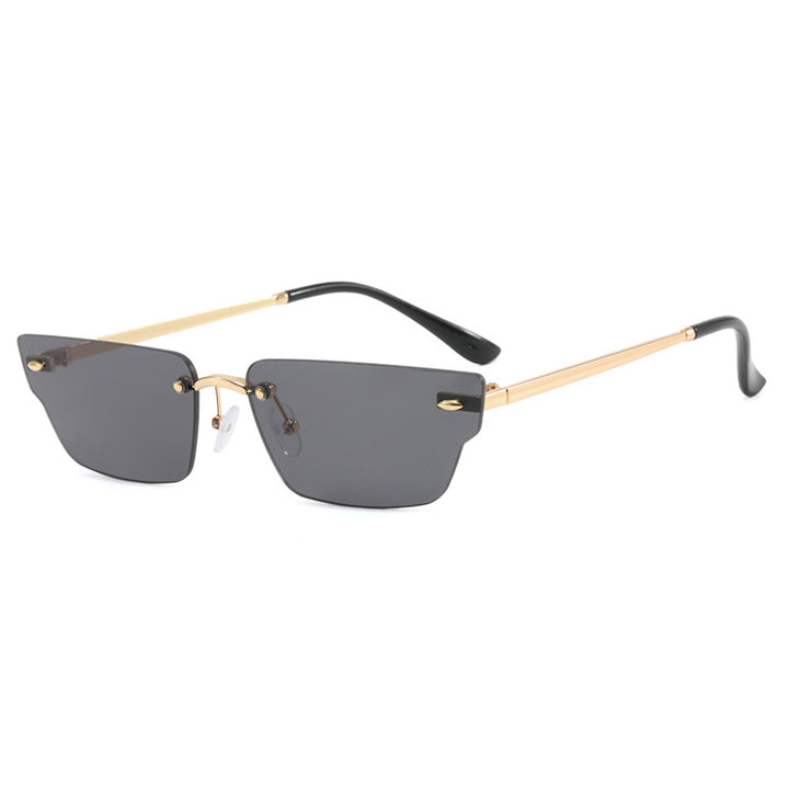 Women's geometric sunglasses with filigree frame and transparent lenses Skanto