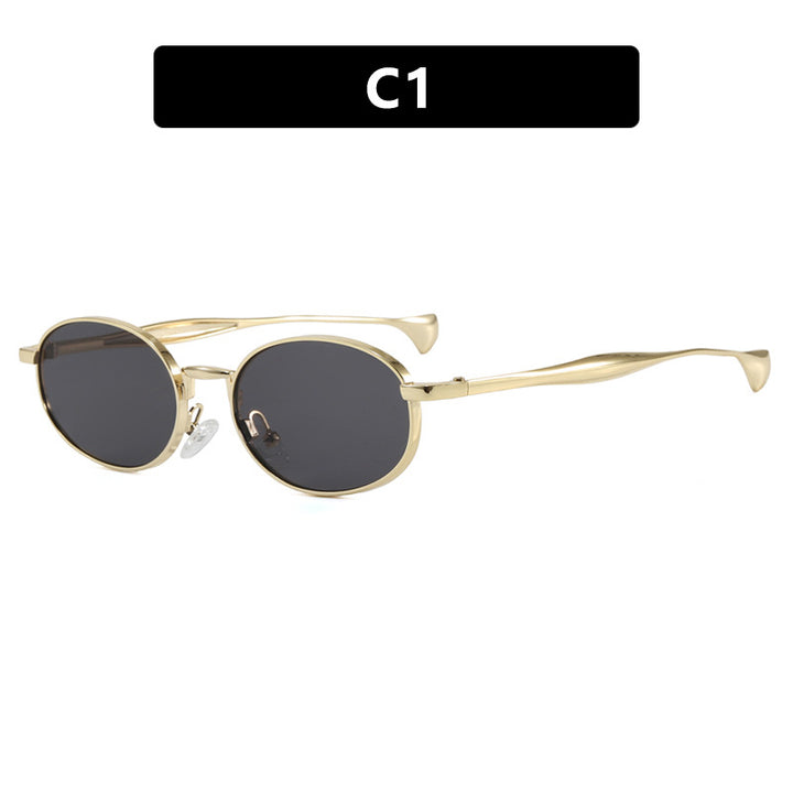 Women's robust round sunglasses with mirrored lenses Skanto