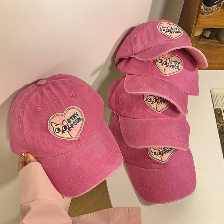 Kvinnes Brodert Inspirerende Katt Baseball Caps Skanto