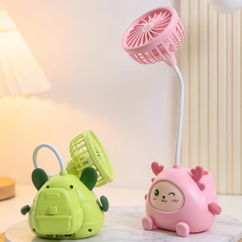 Dame Bordlampe med integrert vifte og leketøydesign Skanto