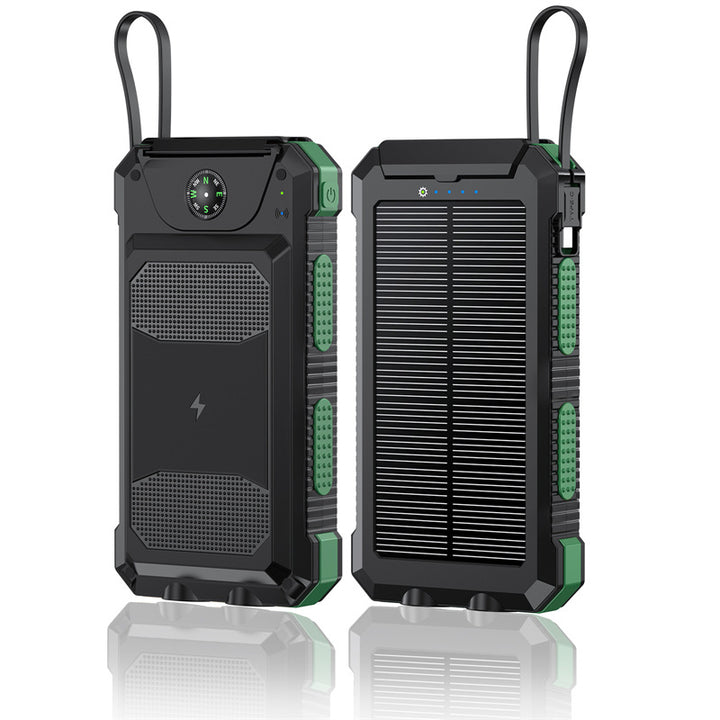 Vanntett sol-powerbank med innebygd kompass Skanto
