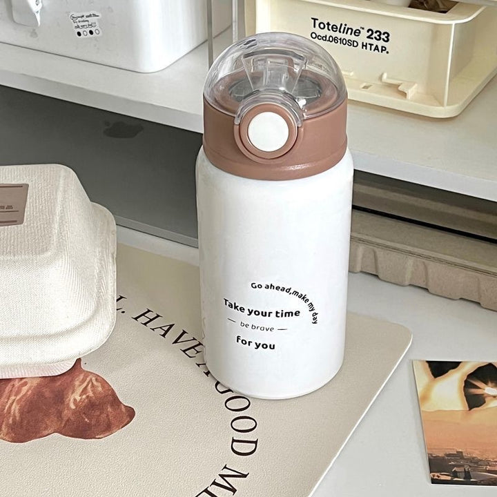 Damen Isoliertrinkflasche mit innovativem Klappdeckel und praktischem Griff Skanto