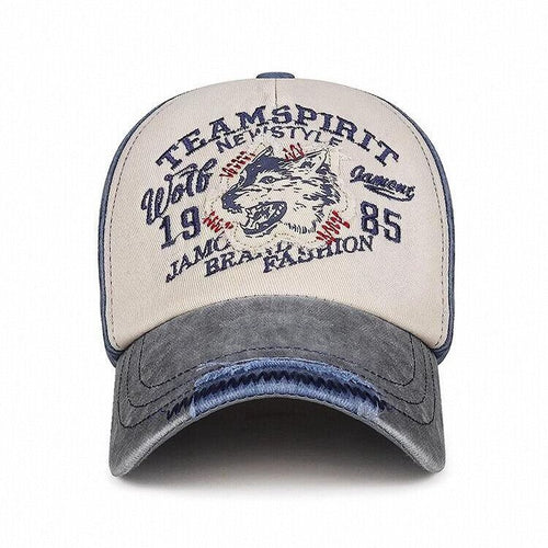Herre Vintage-Inspirert Ulv Grafisk Baseballcaps Skanto