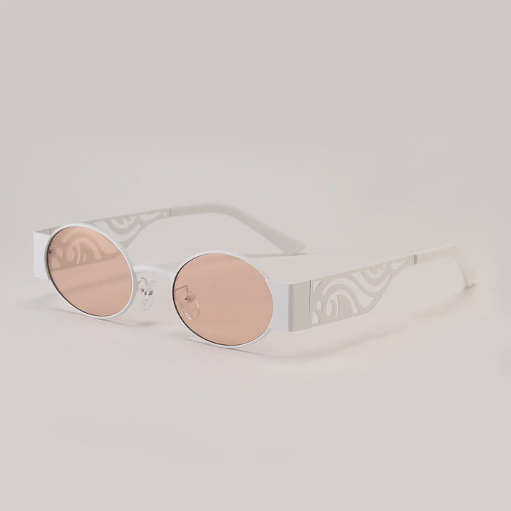 Dame moteriktig rund solbrille med eksepsjonelt design Skanto