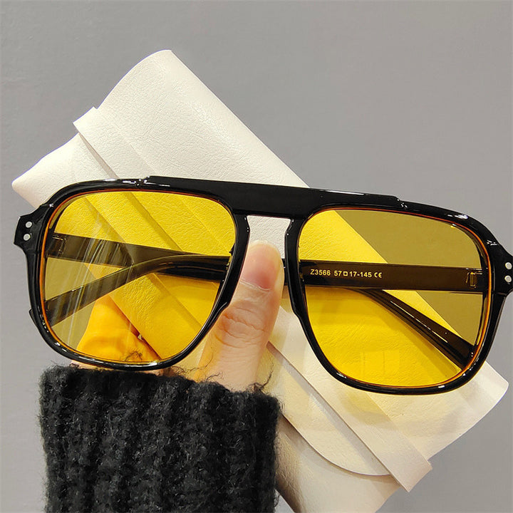 Women's geometric sunglasses with polarized yellow lenses Skanto