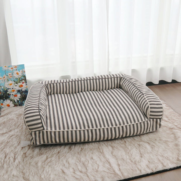Stripet ortopedisk hundesofa