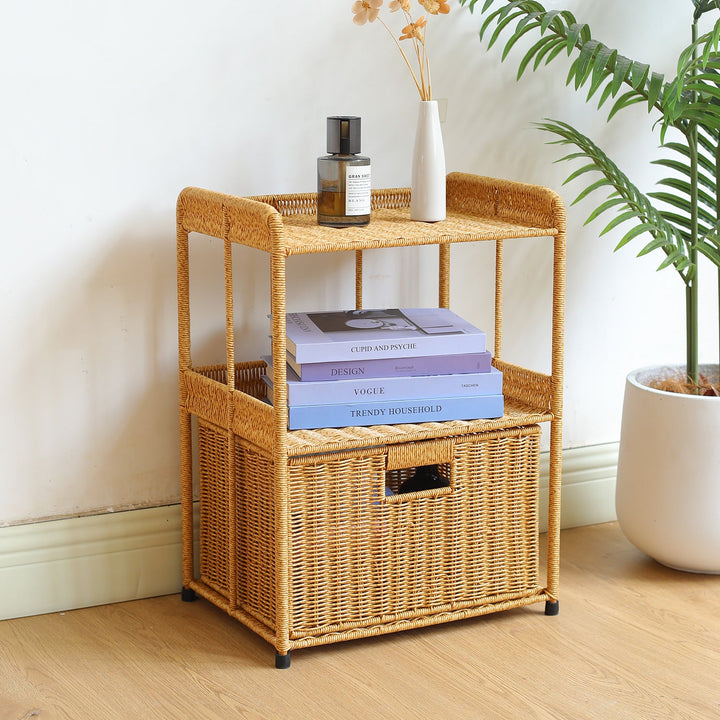 Tre-lags åpen vev oppbevaringshylle Skanto