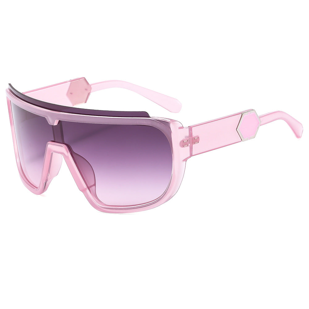 Women's sporty sunglasses with futuristic design and wide front Skanto