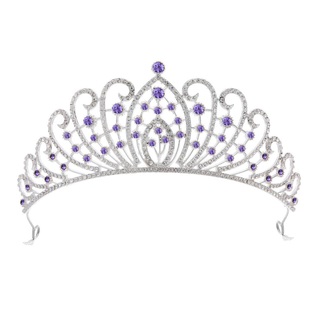 Dame Elegant Strass-tiara med florale detaljer Skanto