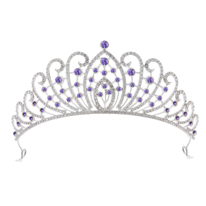 Dame Elegant Strass-tiara med florale detaljer Skanto