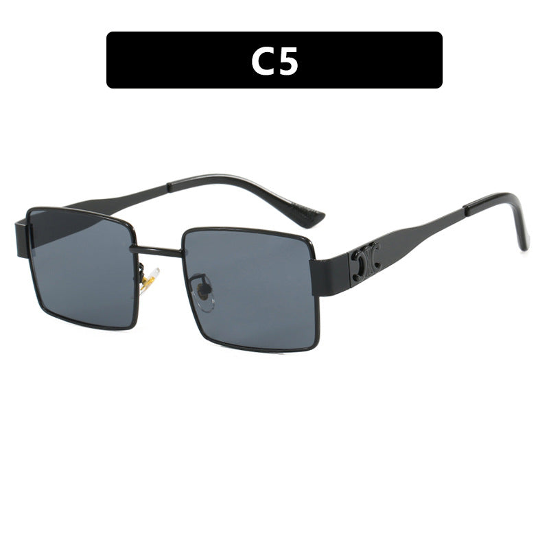 Women's fashionable rectangular sunglasses with high-quality metal frame and polarized lenses Skanto