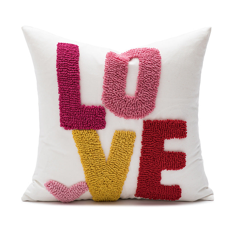 Women Decorative Pillowcase with Heart Pattern Skanto