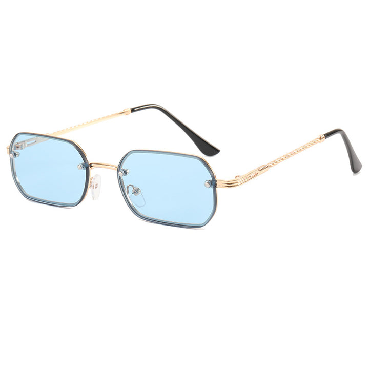 Damer moterikt Åttekantet solbrille med luksuriøs metallramme Skanto
