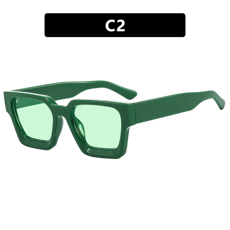 Women's Fashion Square Sunglasses with Robust Frame and Yellow Lenses Skanto