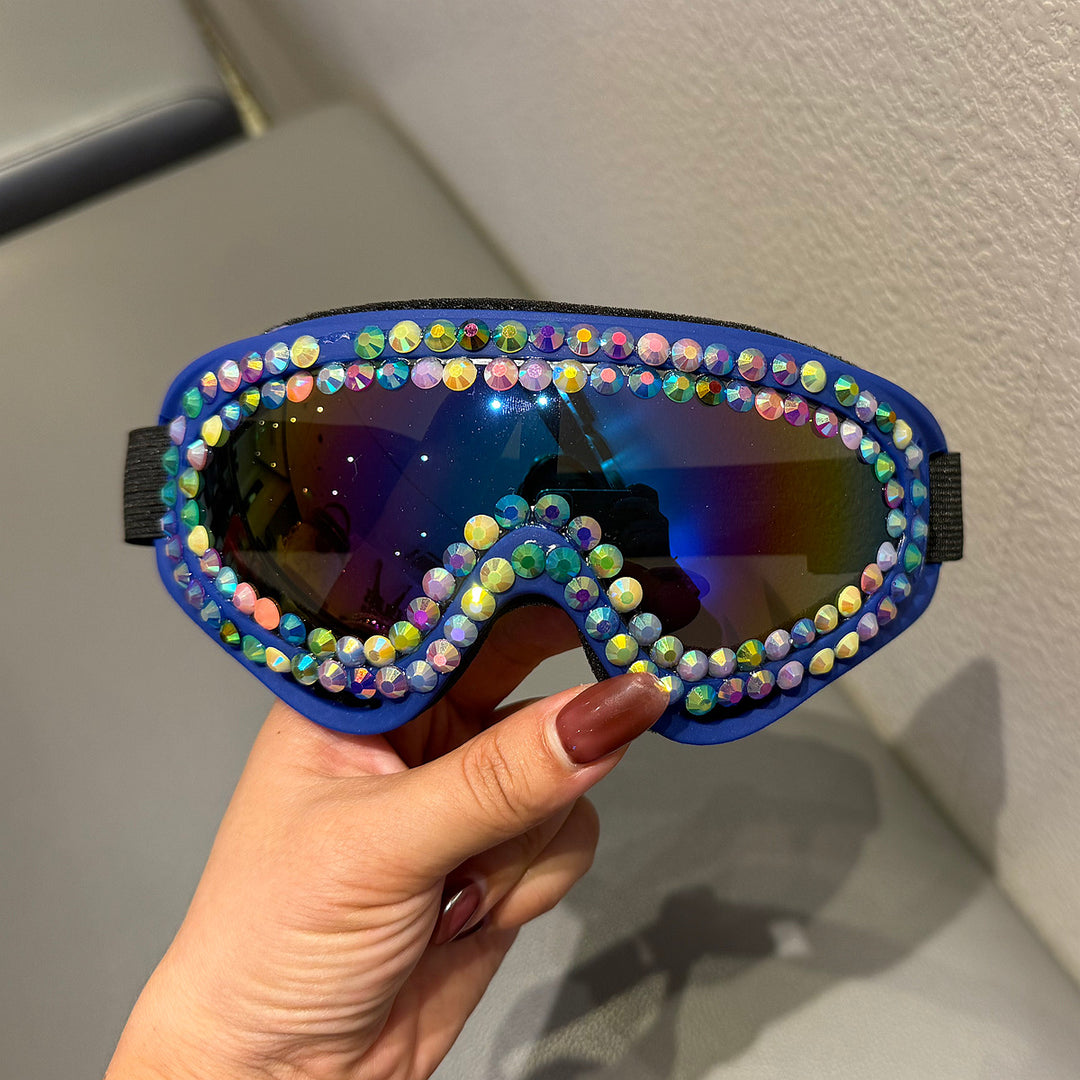 Dame skibrille med glitrende krystallramme Skanto